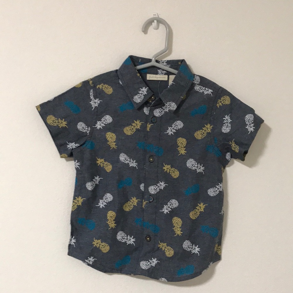 New pineapple button down collar shirt